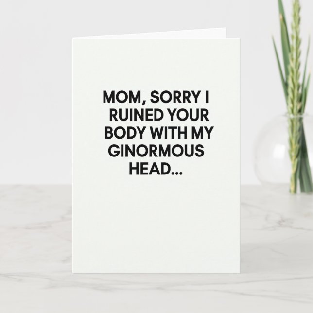 Carte d'excuse drôle pour maman (Devant)