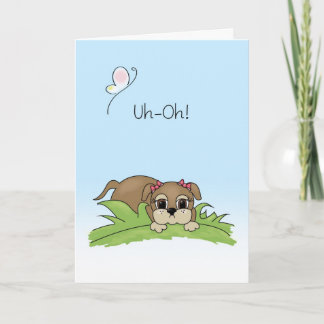 Carte d'excuses mignonne Big Brown Chien Chien Yeu