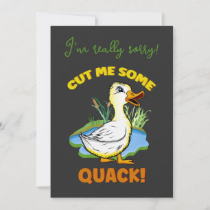 Carte d'excuses personnalisées Cheeky duckling