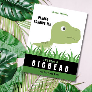 Carte d'excuses T-Rex Big Head