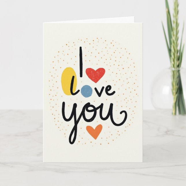Carte d'expression artistique 'Je t'aime' (Devant)
