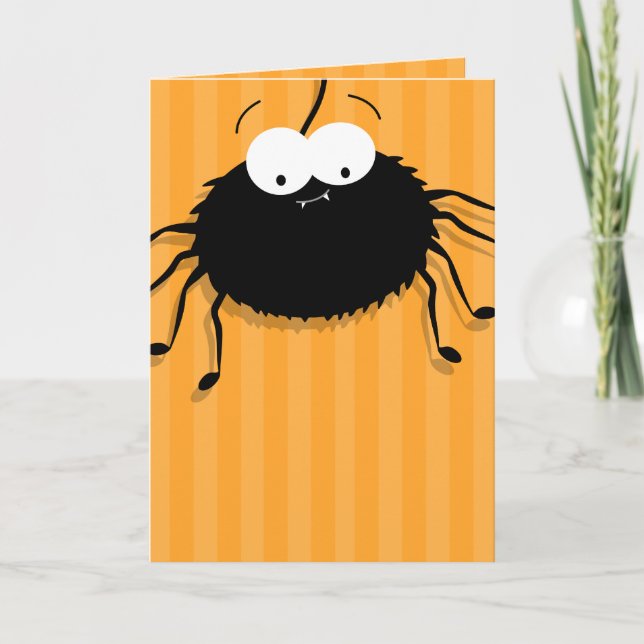 Carte d'Halloween adorable à l'araignée mignonne (Devant)