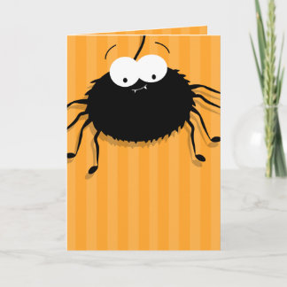 Carte d'Halloween adorable à l'araignée mignonne