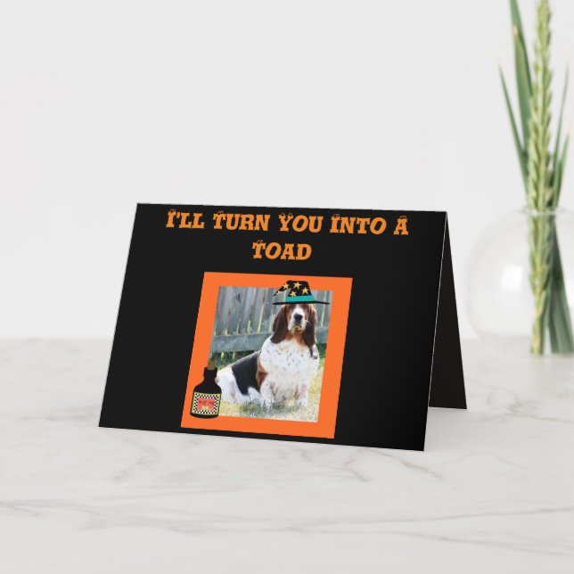 Carte d'Halloween amusante avec jolie sorcière Bas (Devant)