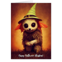 Carte d'Halloween animal mignonne de critère anthr