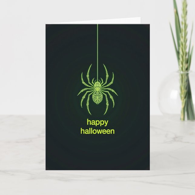 Carte d'Halloween araignée heureuse (Devant)