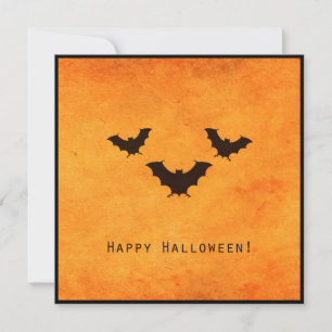 Carte d'Halloween avec chauves-souris effrayantes