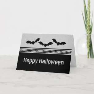 Carte d'Halloween Batty, gris clair