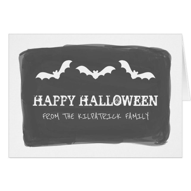 Carte d'Halloween Black White Watercolor (Devant horizontal)