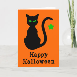 Carte d'Halloween Chat Noir