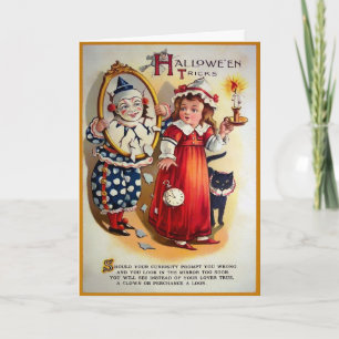 Carte d'Halloween Clown vintage