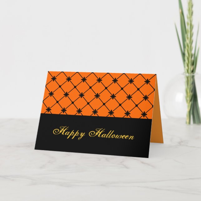 Carte d'Halloween croisée noire personnalisée (Devant)
