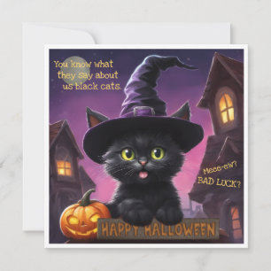 Carte d'Halloween Cute Kitten