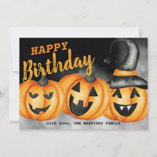 Carte d'Halloween d'anniversaire joyeuse du Citrou