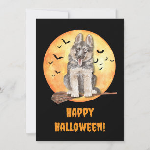 Carte d'Halloween de Berger Allemand !