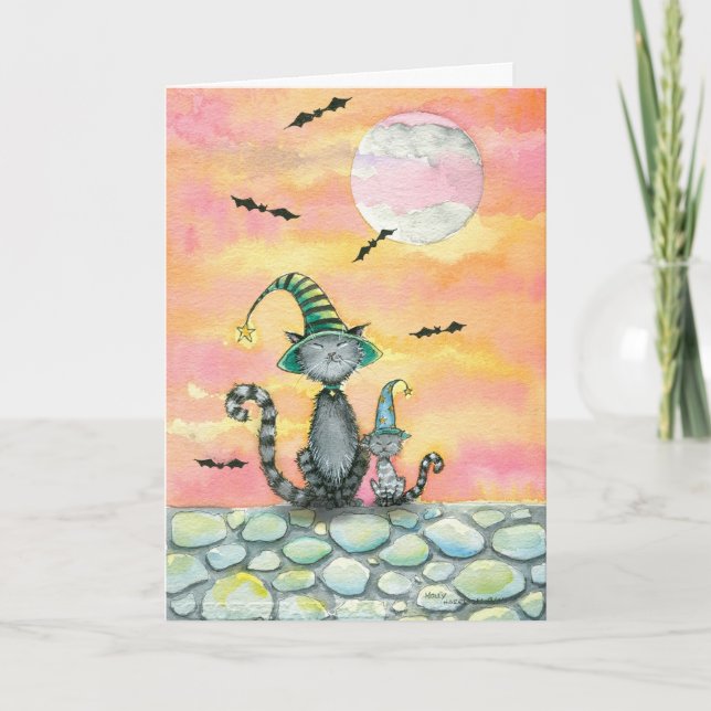Carte d'Halloween de chat tigré par Molly Harrison (Devant)