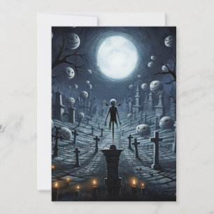 Carte d'Halloween de cimetière