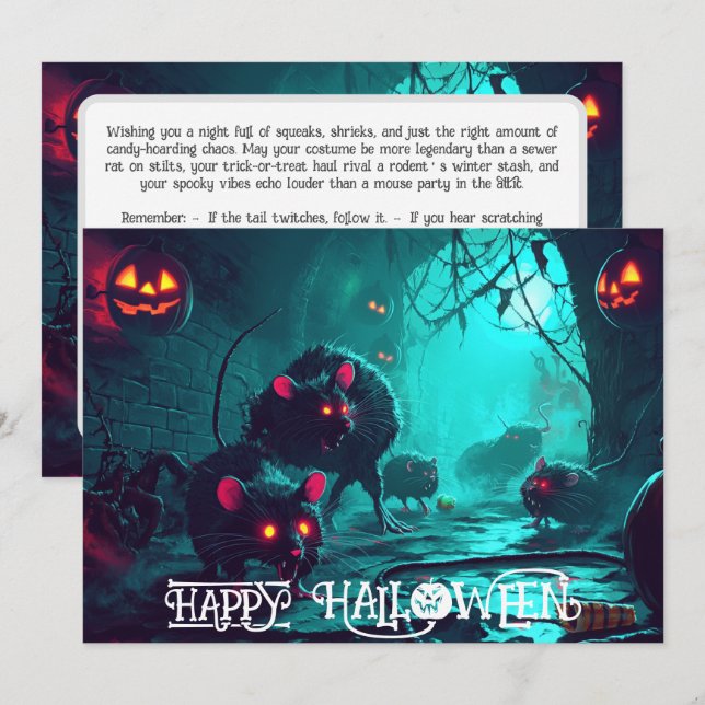 Carte d'Halloween de la parade de la peste Citroui (Devant / Derrière)