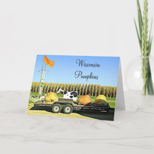 Carte d'Halloween de la vache laitière Citrouille 