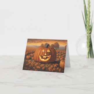 Carte d'Halloween de patchs citrouille