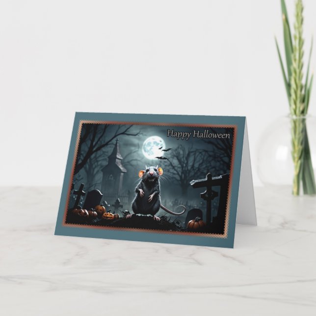 Carte d'Halloween de sale rat (Devant)