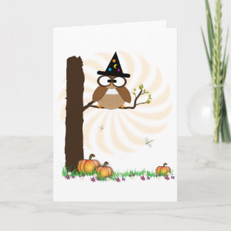 Carte d'Halloween de Witch Owl