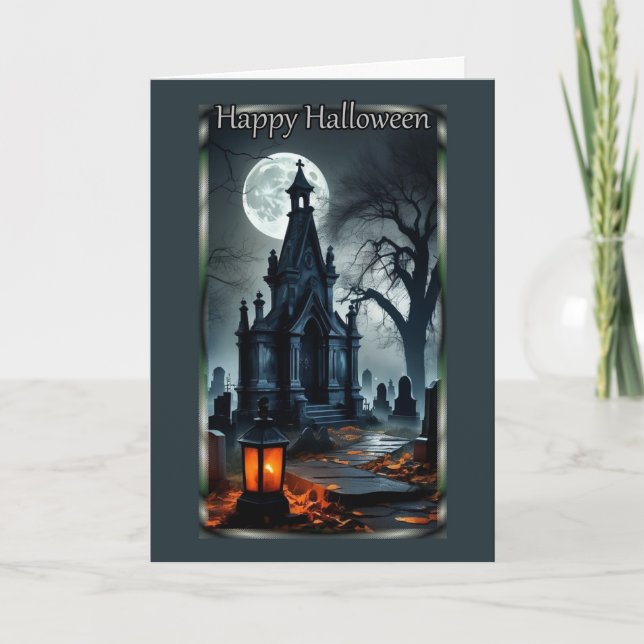 Carte d'Halloween du Mausolée du cimetière (Devant)