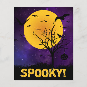Carte d'Halloween Éffrayante Lune BUDGET