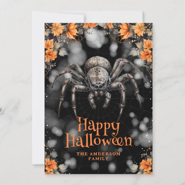 Carte d'Halloween florale effrayant (Devant)