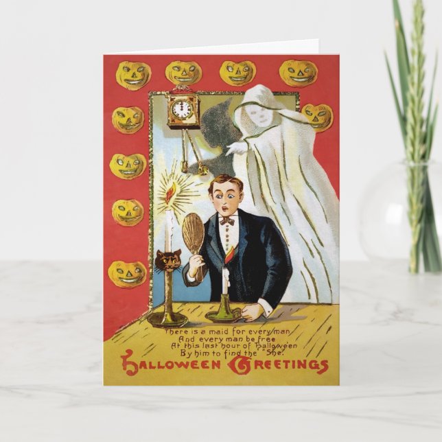 Carte d'Halloween Ghost Retro Mirror (Devant)