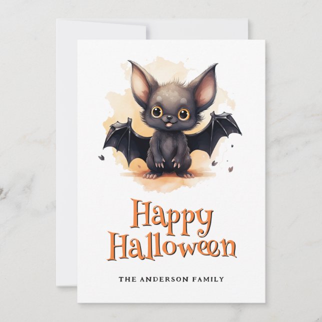 Carte d'Halloween Ghosts Citrouille Bat (Devant)