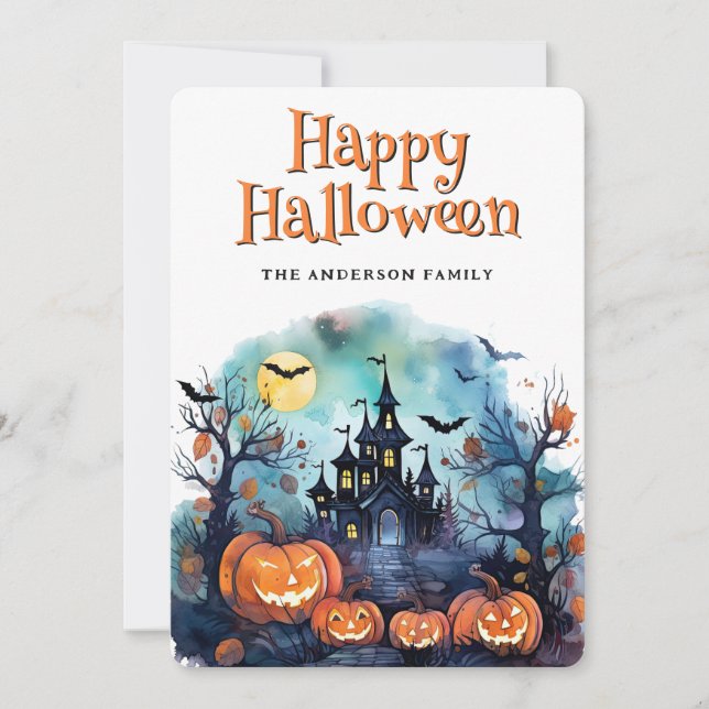 Carte d'Halloween Jack O'Lanterns Éffrayant déplai (Devant)