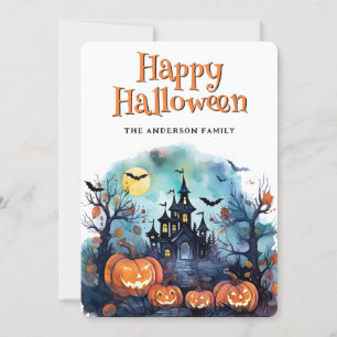 Carte d'Halloween Jack O'Lanterns Éffrayant déplai