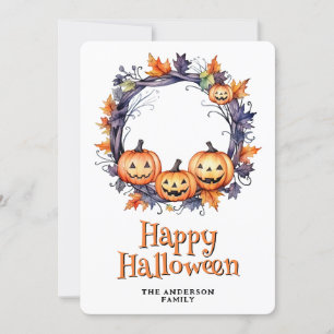 Carte d'Halloween joyeuse pour les Fantômes Citrou