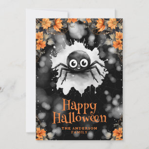 Carte d'Halloween mignonne Spider Cobweb