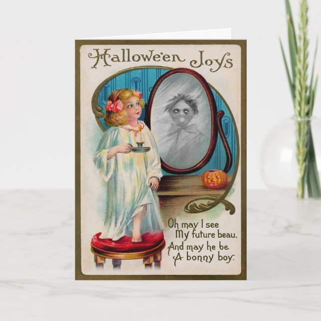 Carte d'Halloween miroir vintage (Devant)