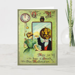Carte d'Halloween Miroir vintage