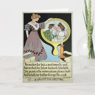 Carte d'Halloween miroir vintage
