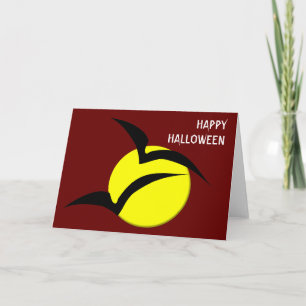 Carte d'Halloween personnalisée Pleine lune et cha