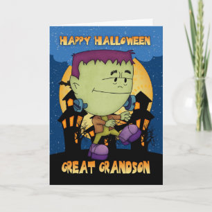 carte d'halloween petit-fils avec frénésie