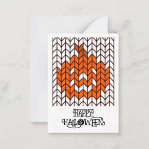 Carte d'Halloween plate JACK-O-LANTERN KNIT3.5x2.5
