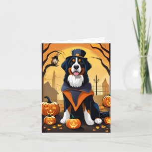 Carte d'Halloween pour chien de montagne bernois