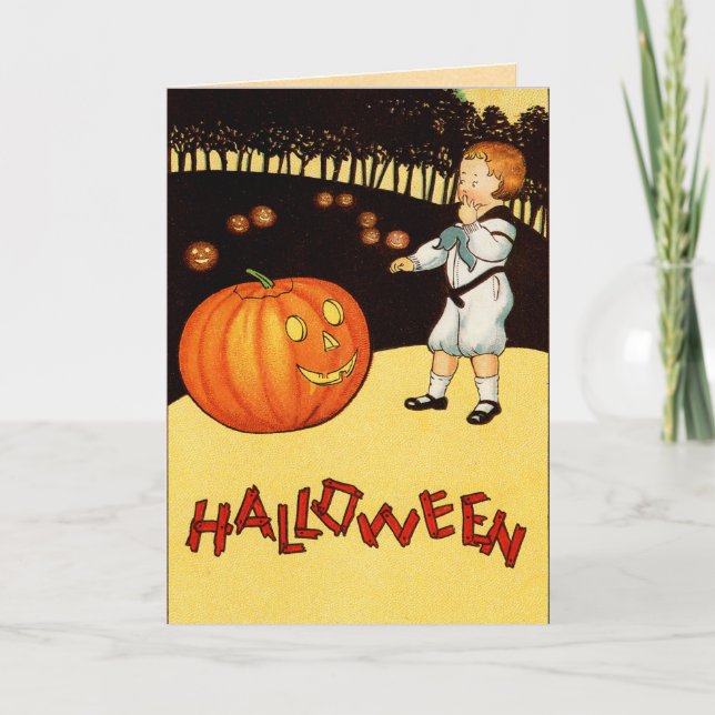 Carte d'Halloween pour enfants vintage (Devant)