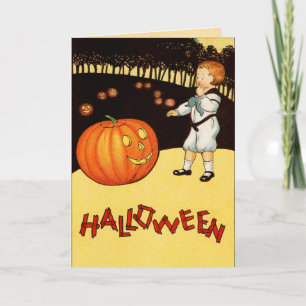 Carte d'Halloween pour enfants vintage