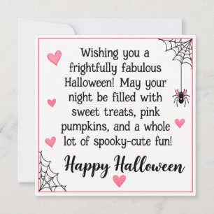 Carte d'Halloween rose terriblement fabuleuse
