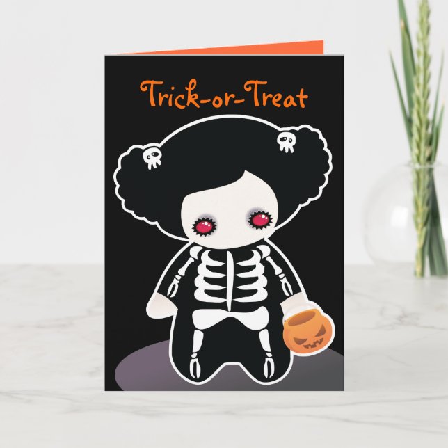 Carte d'Halloween squelette pour enfants (Devant)