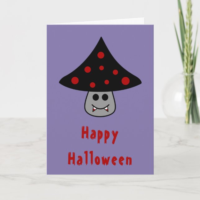 Carte d'Halloween Vampire Champignons (Devant)