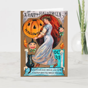 Carte d'Halloween victorienne vintage