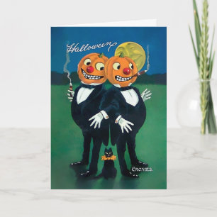 Carte d'Halloween vintage Citrouille