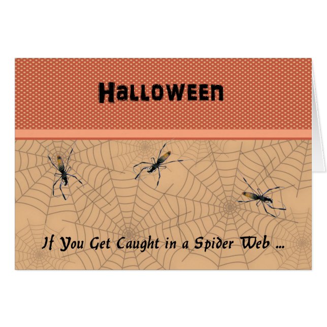 Carte d'Halloween Web Spider (Devant horizontal)
